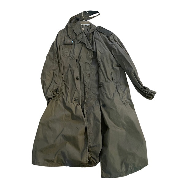 Other - Vintage Mens Cotton Nylon Army Green Raincoat Trench Coat 40 L DSA 100 67 C 1669